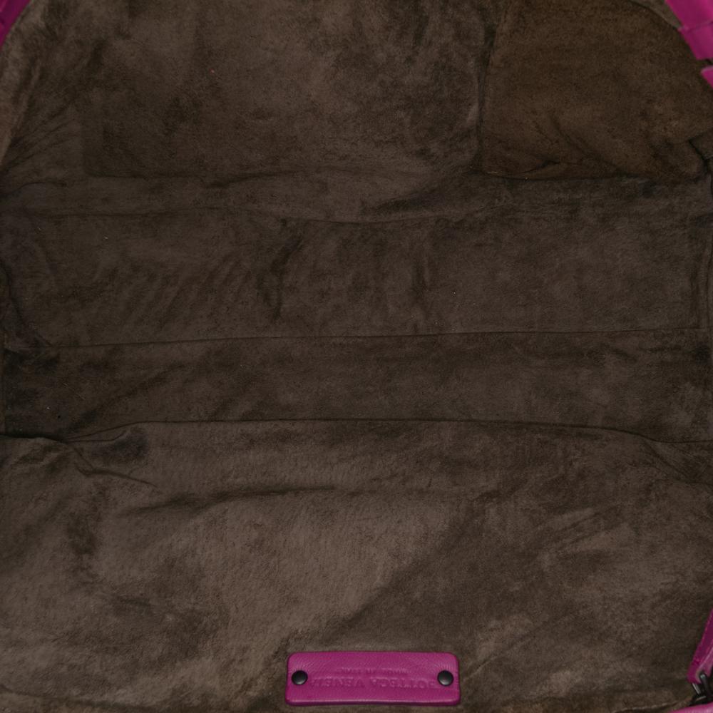 Bottega Veneta Purple Nappa Intrecciato Patchwork Lido Fringe Tote Italy