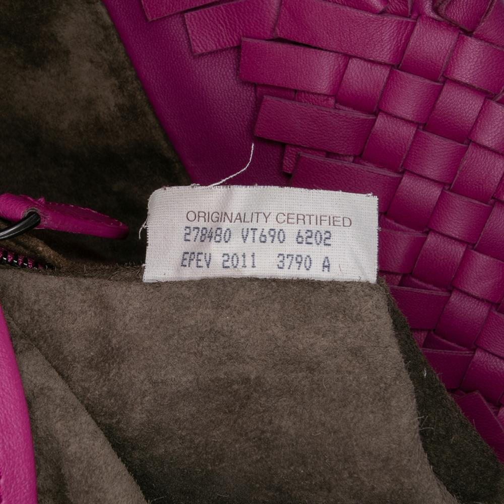 Bottega Veneta Purple Nappa Intrecciato Patchwork Lido Fringe Tote Italy