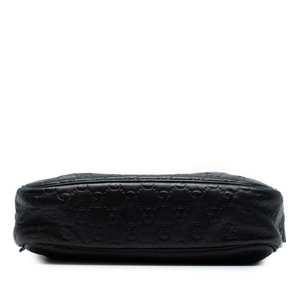 Gucci B Gucci Black Calf Leather Guccissima Crossbody Italy