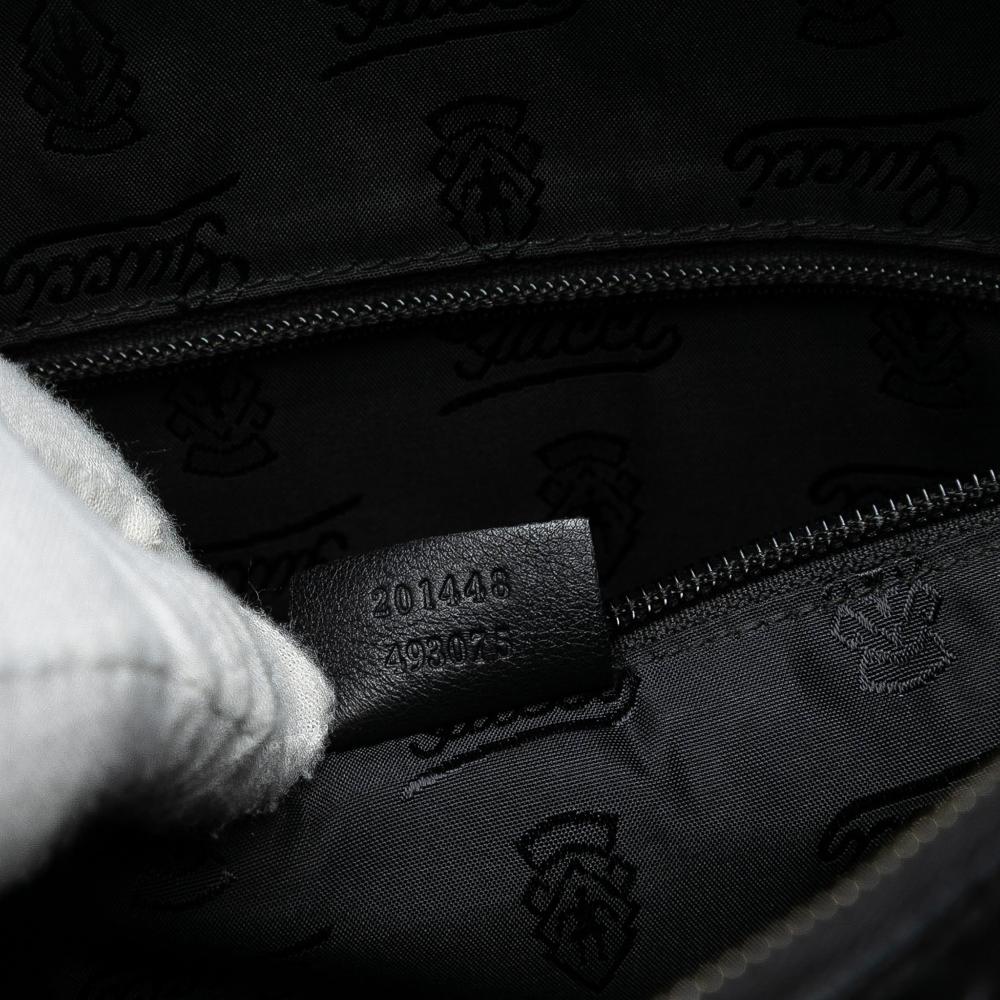 Gucci B Gucci Black Calf Leather Guccissima Crossbody Italy