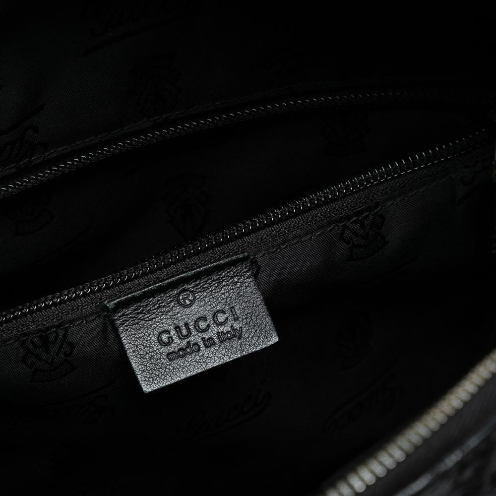 Gucci B Gucci Black Calf Leather Guccissima Crossbody Italy