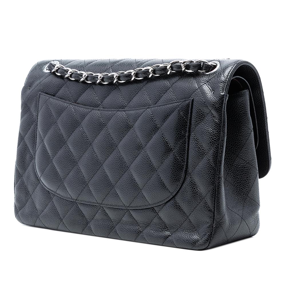 Chanel B Chanel Black Caviar Leather Leather Jumbo Classic Caviar Double Flap Italy