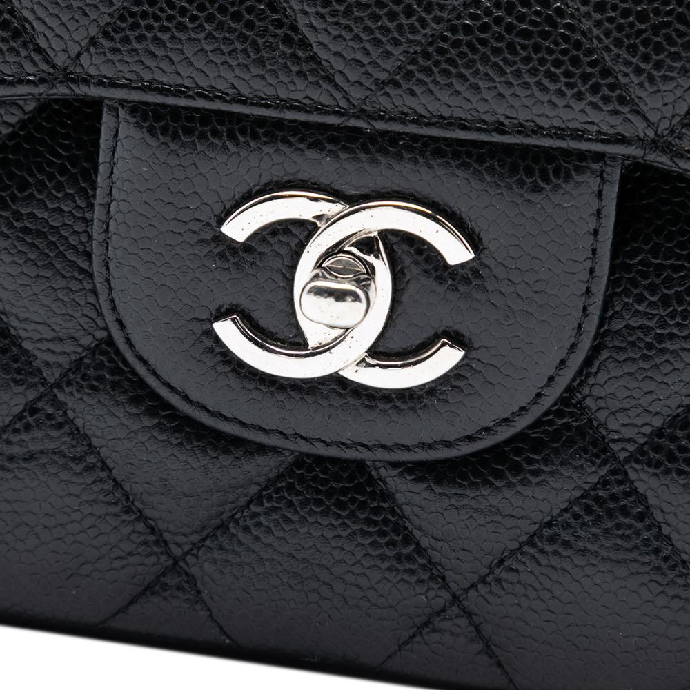 Chanel B Chanel Black Caviar Leather Leather Jumbo Classic Caviar Double Flap Italy