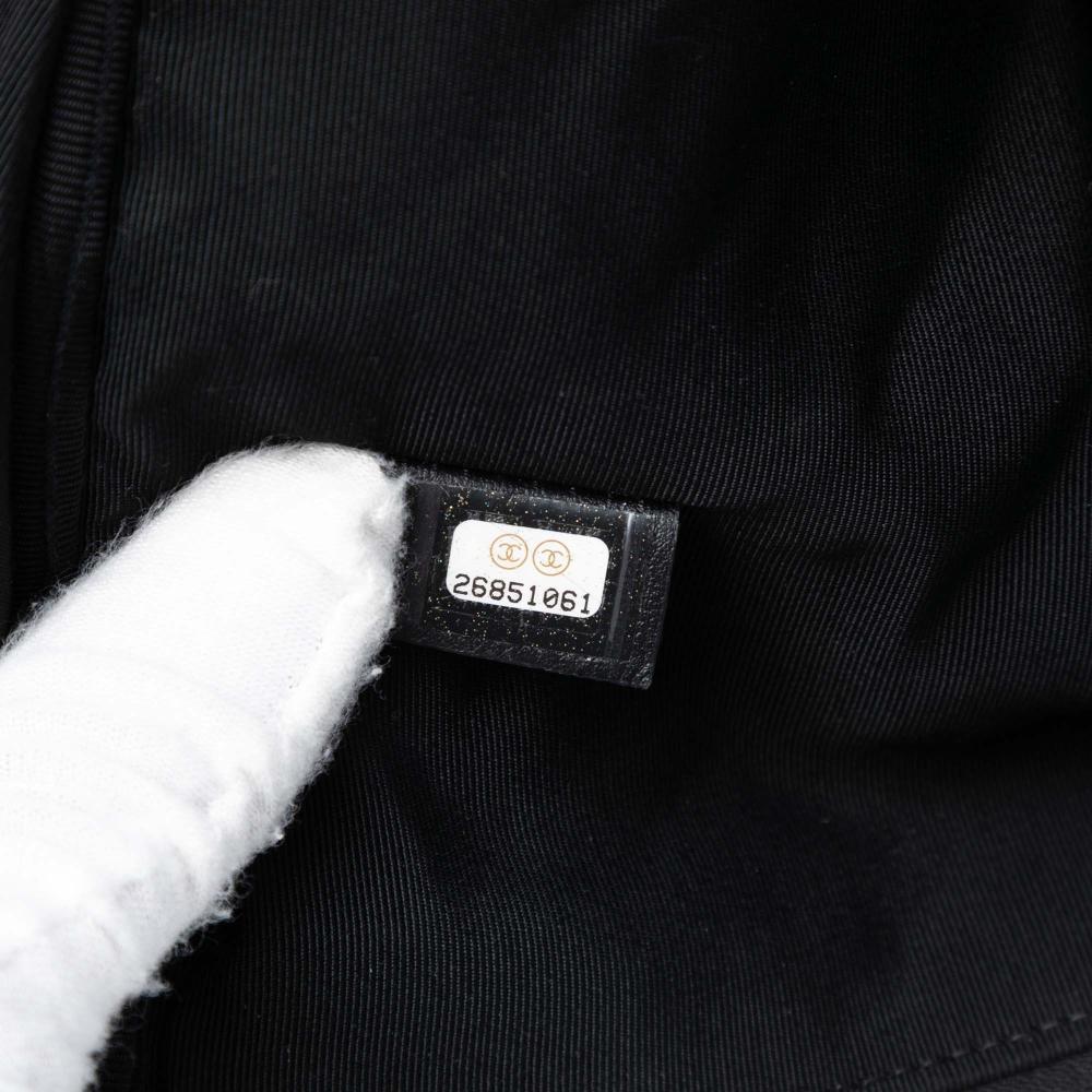 Chanel AB Chanel Black Caviar Leather Leather Large Quilted Caviar Boy O Case Clutch Italy