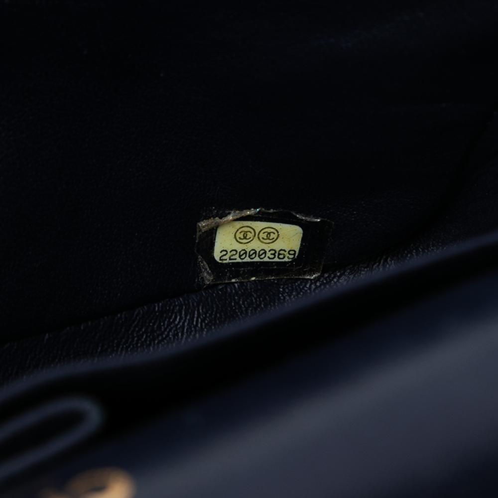 Chanel B Chanel Blue Navy Caviar Leather Leather Medium Classic Caviar Double Flap France