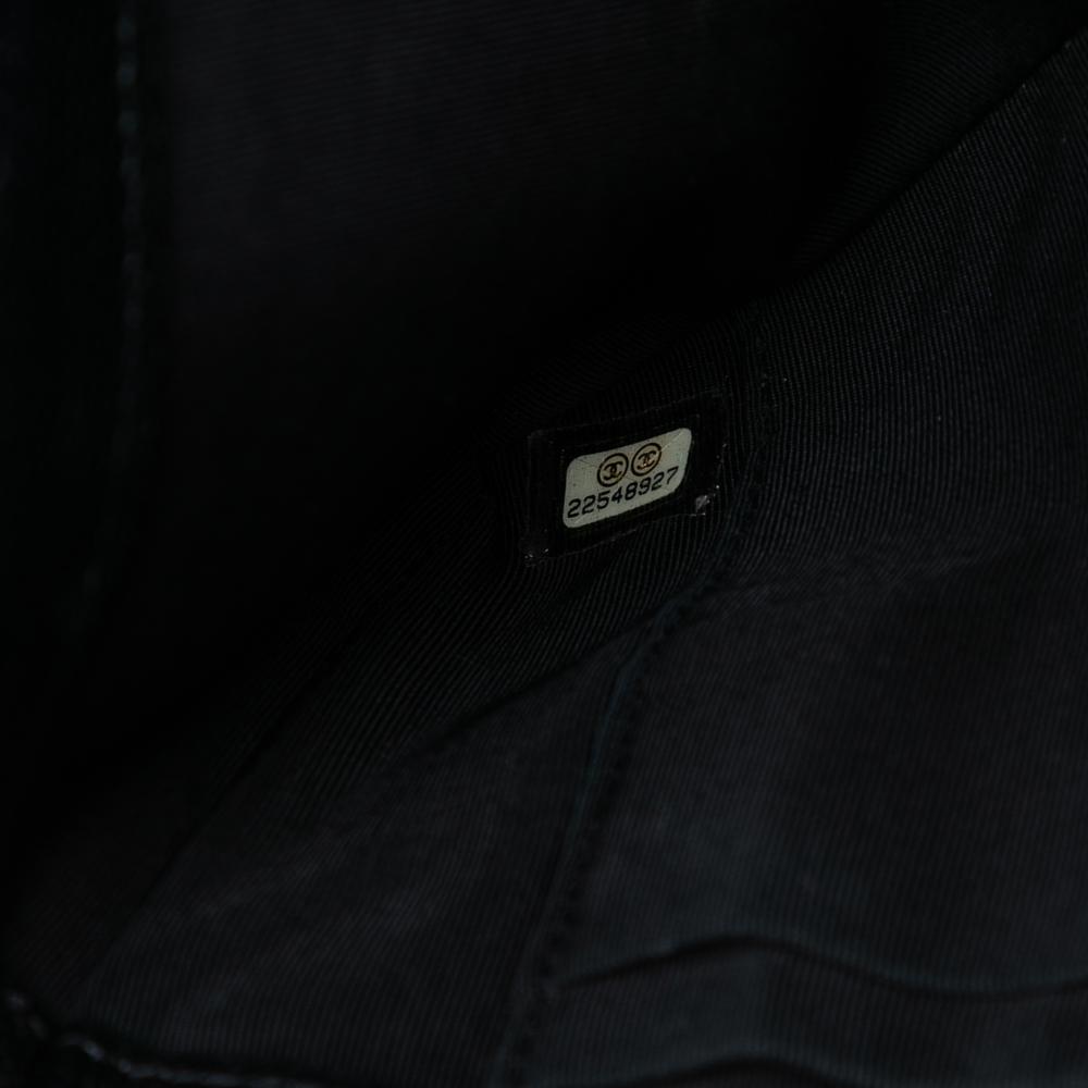 Chanel B Chanel Black Caviar Leather Leather CC Chevron Caviar Zip Clutch Italy