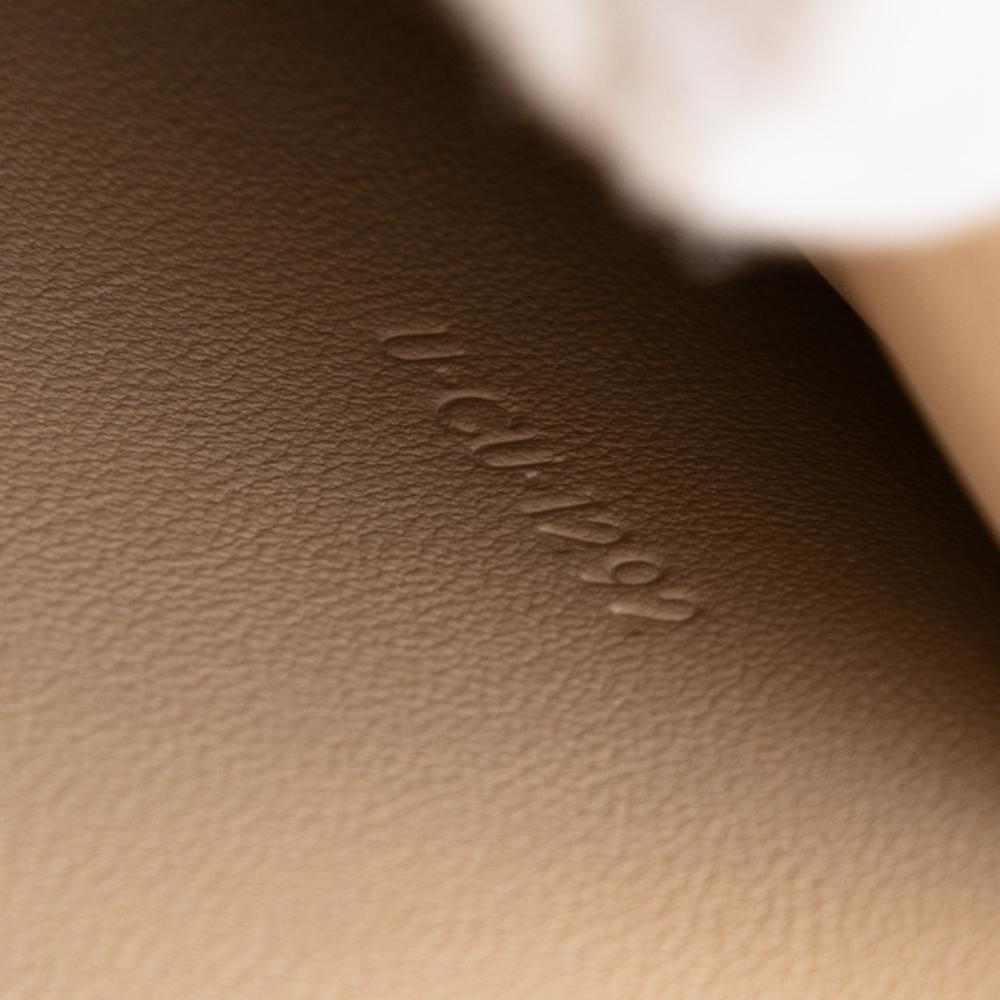 Celine AB Celine Brown Beige Calf Leather Teen Shiny skin Triomphe Besace Clea Chain Crossbody Italy