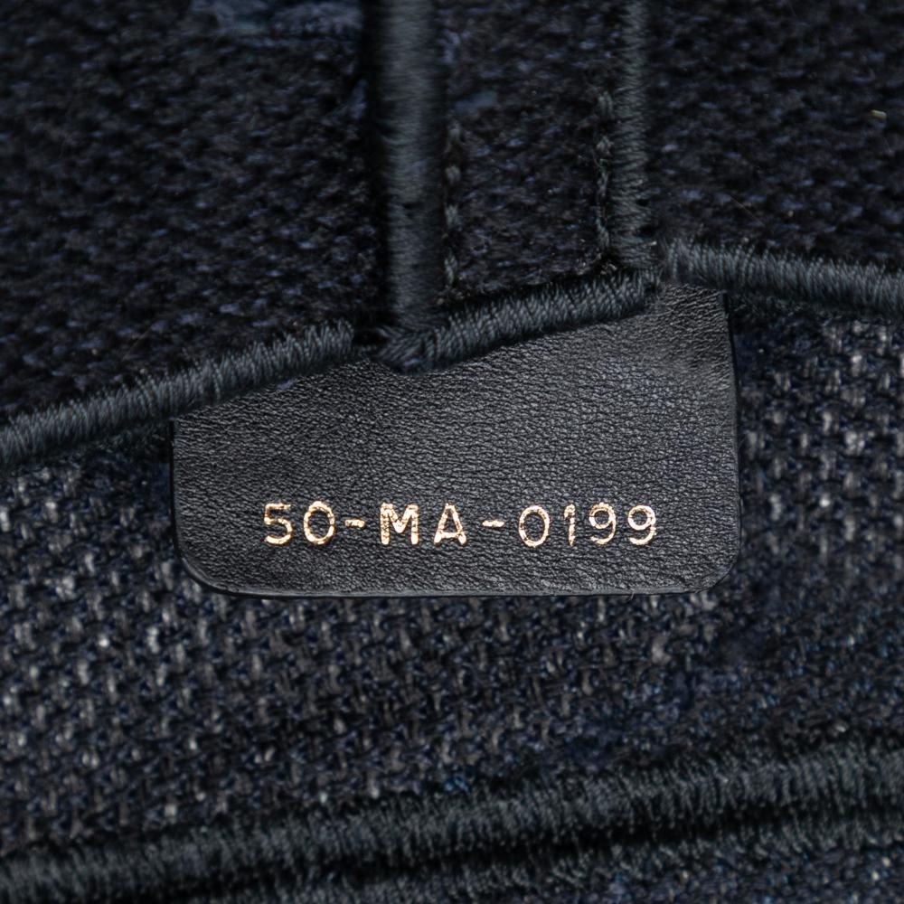 Christian Dior B Dior Blue Navy Canvas Fabric Camouflage Embroidered Saddle Bag Italy