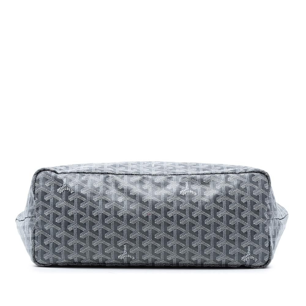 Goyard B Goyard Gray Light Gray Coated Canvas Fabric Goyardine Saint Louis PM France