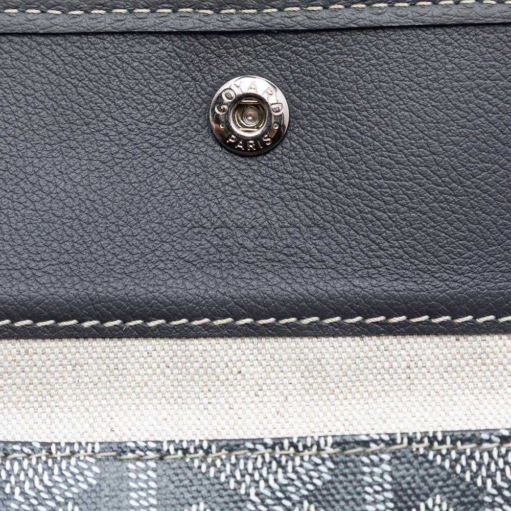 Goyard B Goyard Gray Light Gray Coated Canvas Fabric Goyardine Saint Louis PM France
