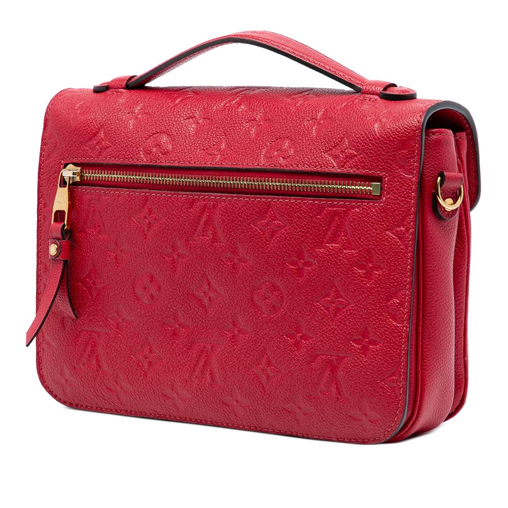 Louis Vuitton AB Louis Vuitton Red Monogram Empreinte Leather Pochette Metis France
