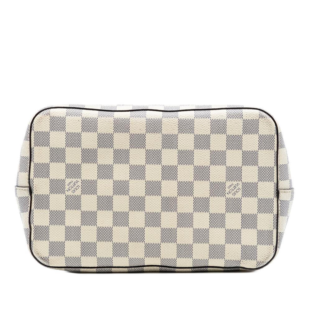 Louis Vuitton B Louis Vuitton White with Yellow Damier Canvas Fabric Damier Azur Neonoe MM France