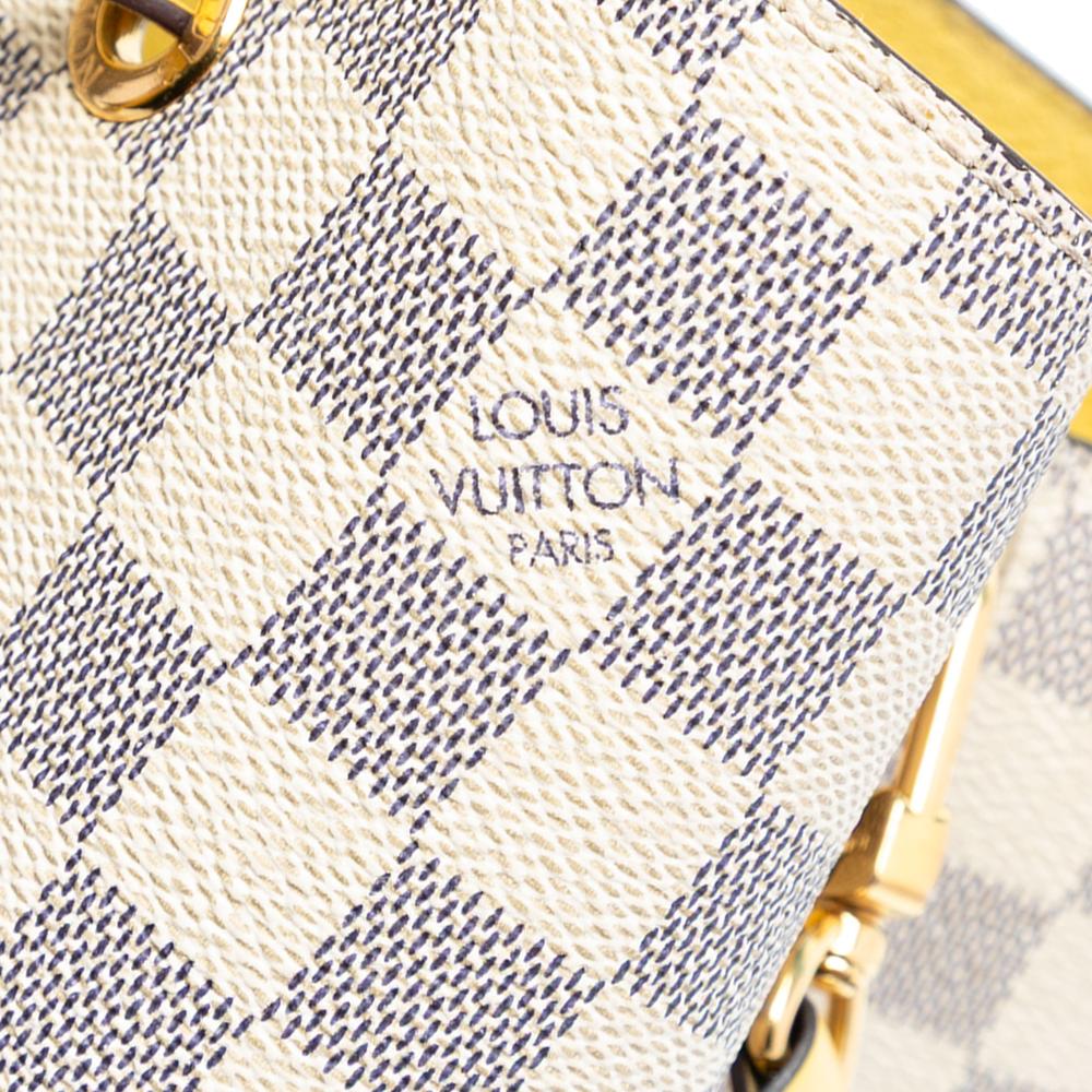 Louis Vuitton B Louis Vuitton White with Yellow Damier Canvas Fabric Damier Azur Neonoe MM France