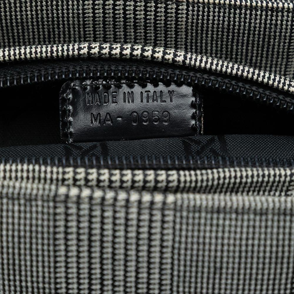 Christian Dior B Dior Gray Canvas Fabric Medium Houndstooth Lady Dior Italy