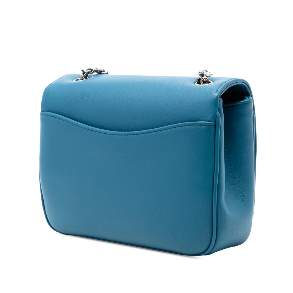 Chanel AB Chanel Blue Lambskin Leather Leather Lambskin CC Mania Flap Italy