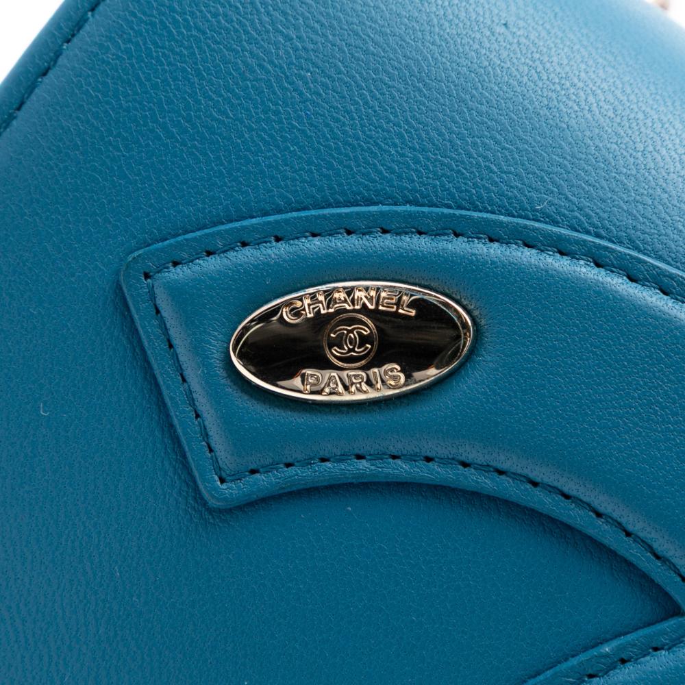 Chanel AB Chanel Blue Lambskin Leather Leather Lambskin CC Mania Flap Italy