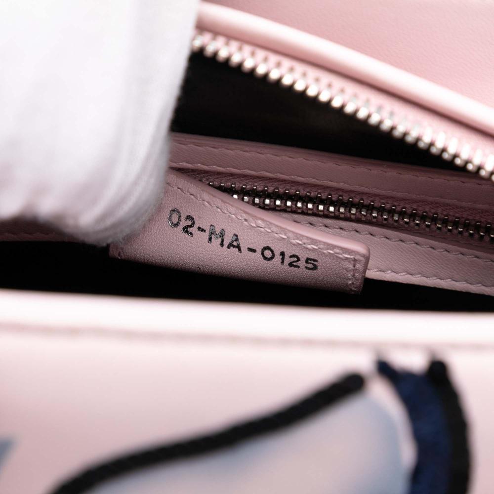 Christian Dior AB Dior Pink Calf Leather Medium skin Sequin Embellished Lady Dior Italy