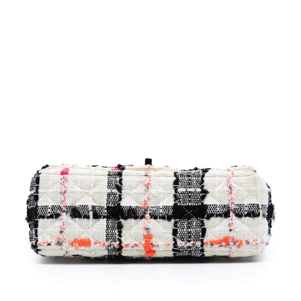 Chanel B Chanel White with Multi Tweed Fabric Mini Rectangular Classic Check Single Flap France