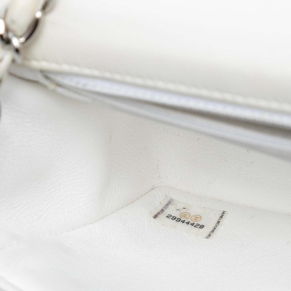 Chanel B Chanel White with Multi Tweed Fabric Mini Rectangular Classic Check Single Flap France