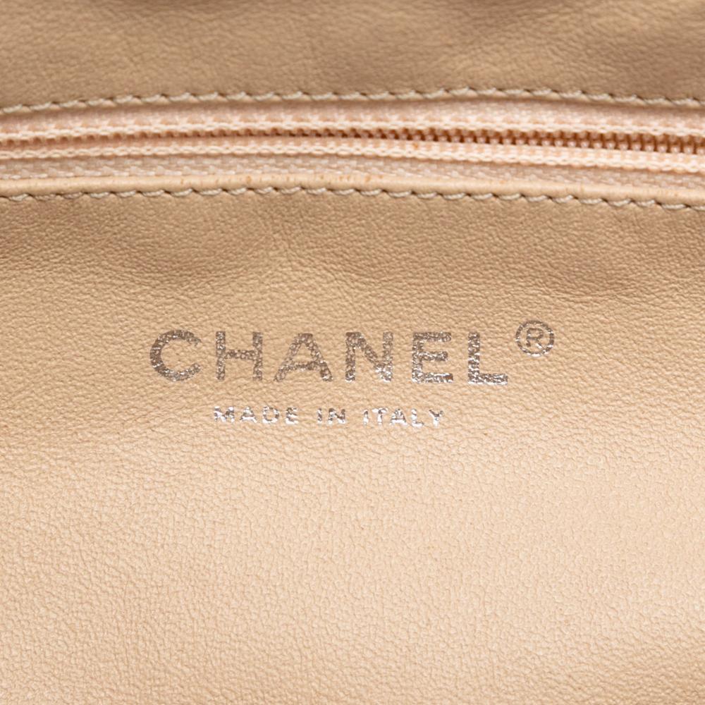 Chanel B Chanel Brown Light Beige Lambskin Leather Leather Quilted Lambskin Timeless Kisslock Clutch Italy