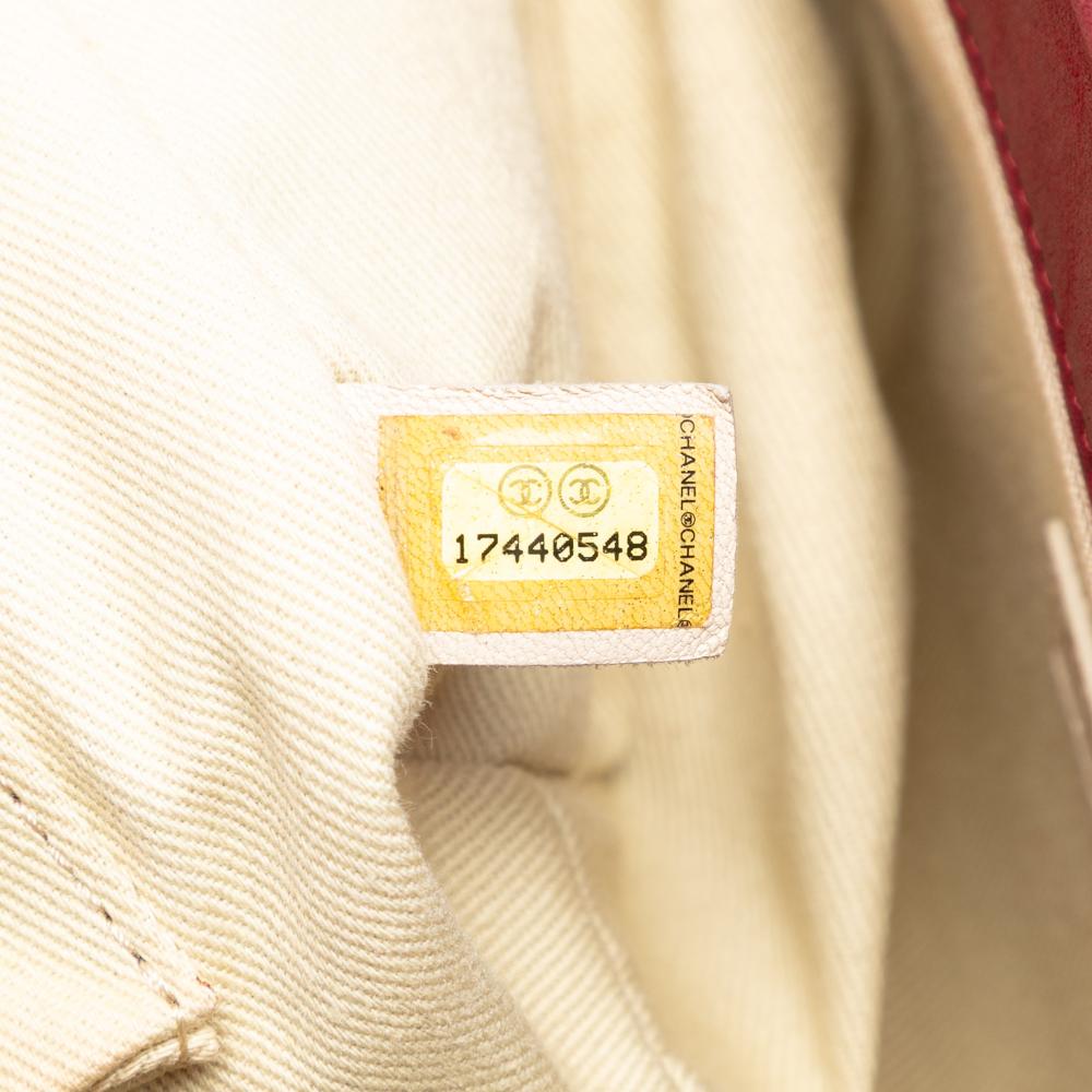 Chanel B Chanel Red Calf Leather Large Aged skin Chic Quilt Flap Italy