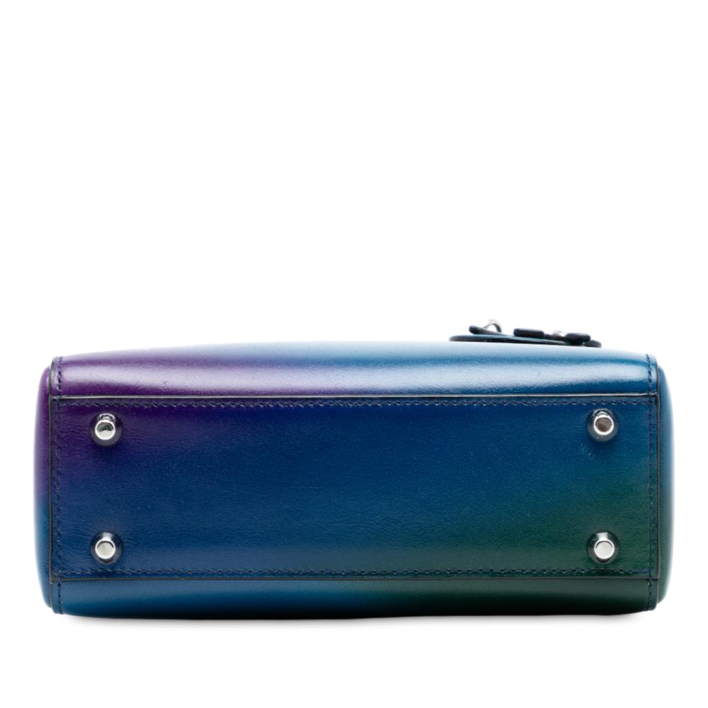 Christian Dior B Dior Blue Calf Leather Mini Ombre skin Lady Dior Italy