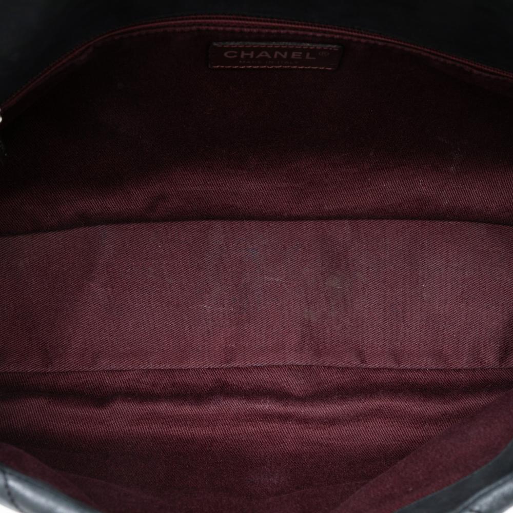 Chanel B Chanel Green Dark Green Calf Leather Jumbo Iridescent skin In The Mix Flap Italy