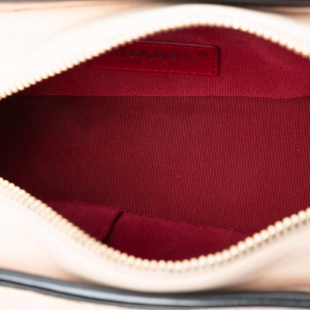 Chanel AB Chanel Brown Beige with Black Calf Leather Small Bicolor Aged skin Gabrielle Crossbody Italy