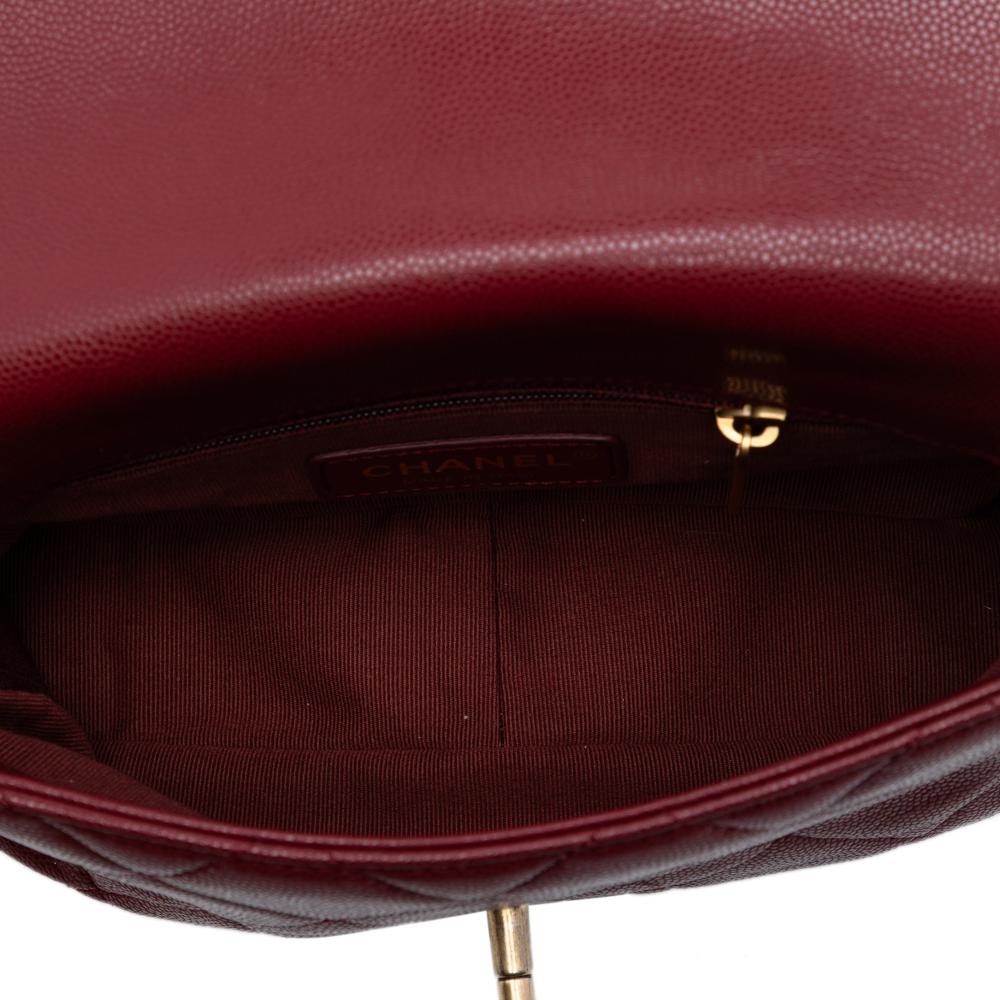 Chanel AB Chanel Red Dark Red Caviar Leather Leather Mini Quilted Caviar Twist Your Buttons Flap Italy