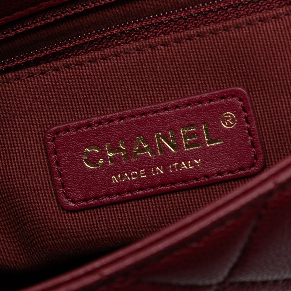 Chanel AB Chanel Red Dark Red Caviar Leather Leather Mini Quilted Caviar Twist Your Buttons Flap Italy
