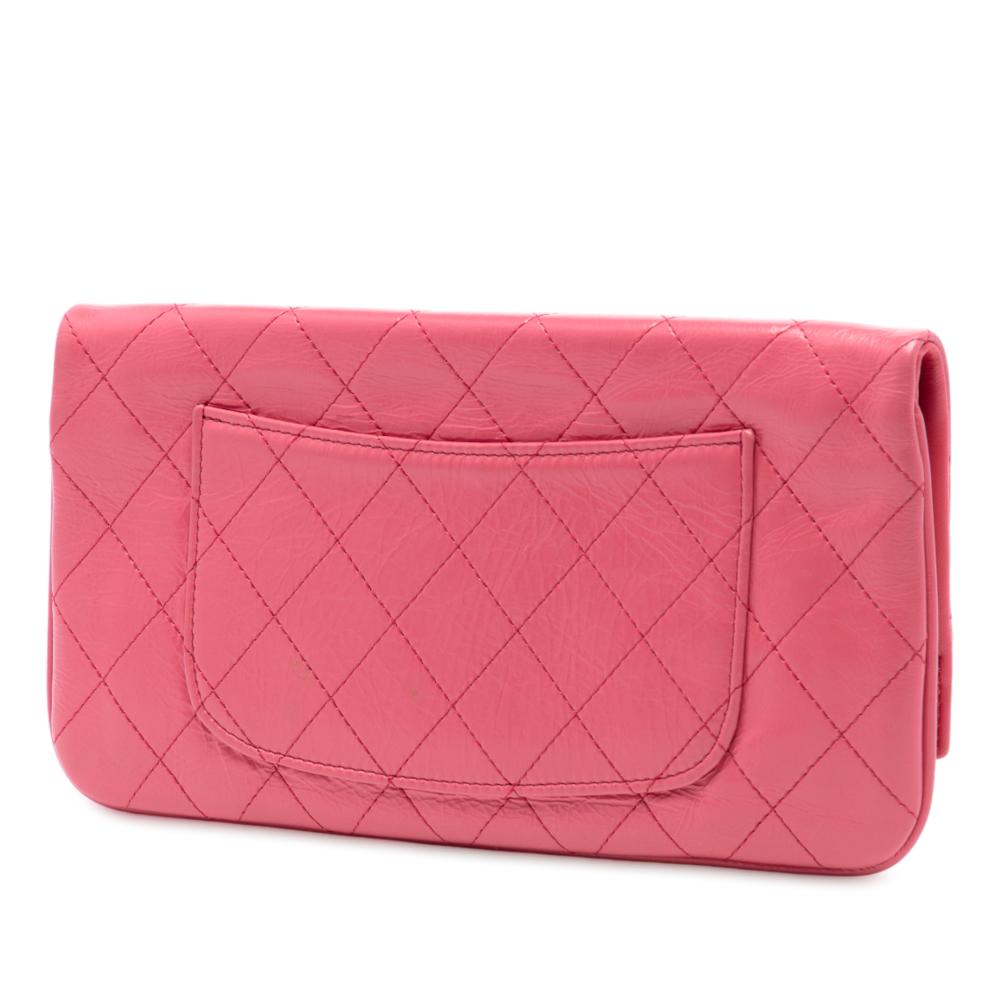 Chanel AB Chanel Pink Calf Leather Crumpled skin 31 Clutch Italy