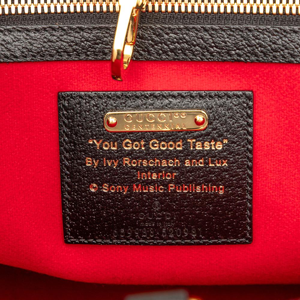 Gucci AB Gucci Red Wool Fabric Felt 100 Centennial Satchel Italy