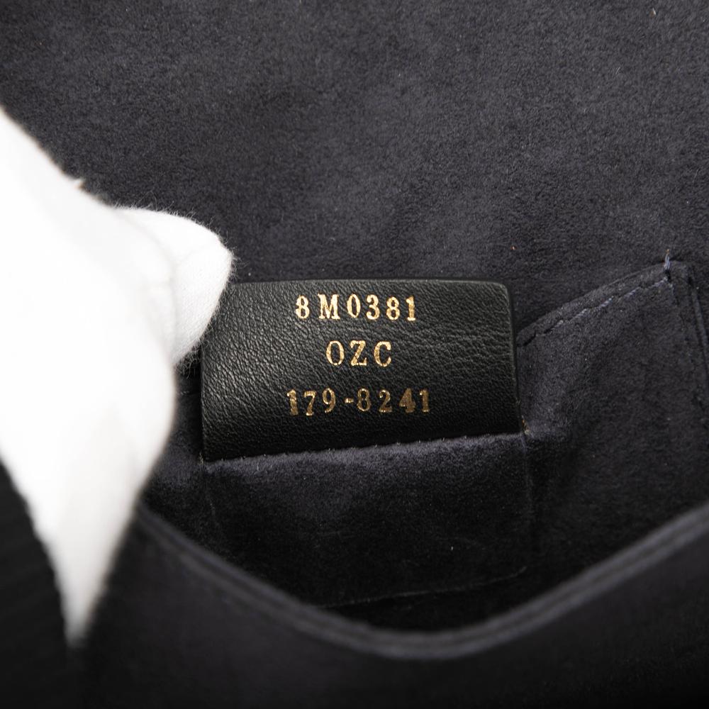 Fendi B Fendi Blue Navy Calf Leather Small Scalloped Kan I Crossbody Italy