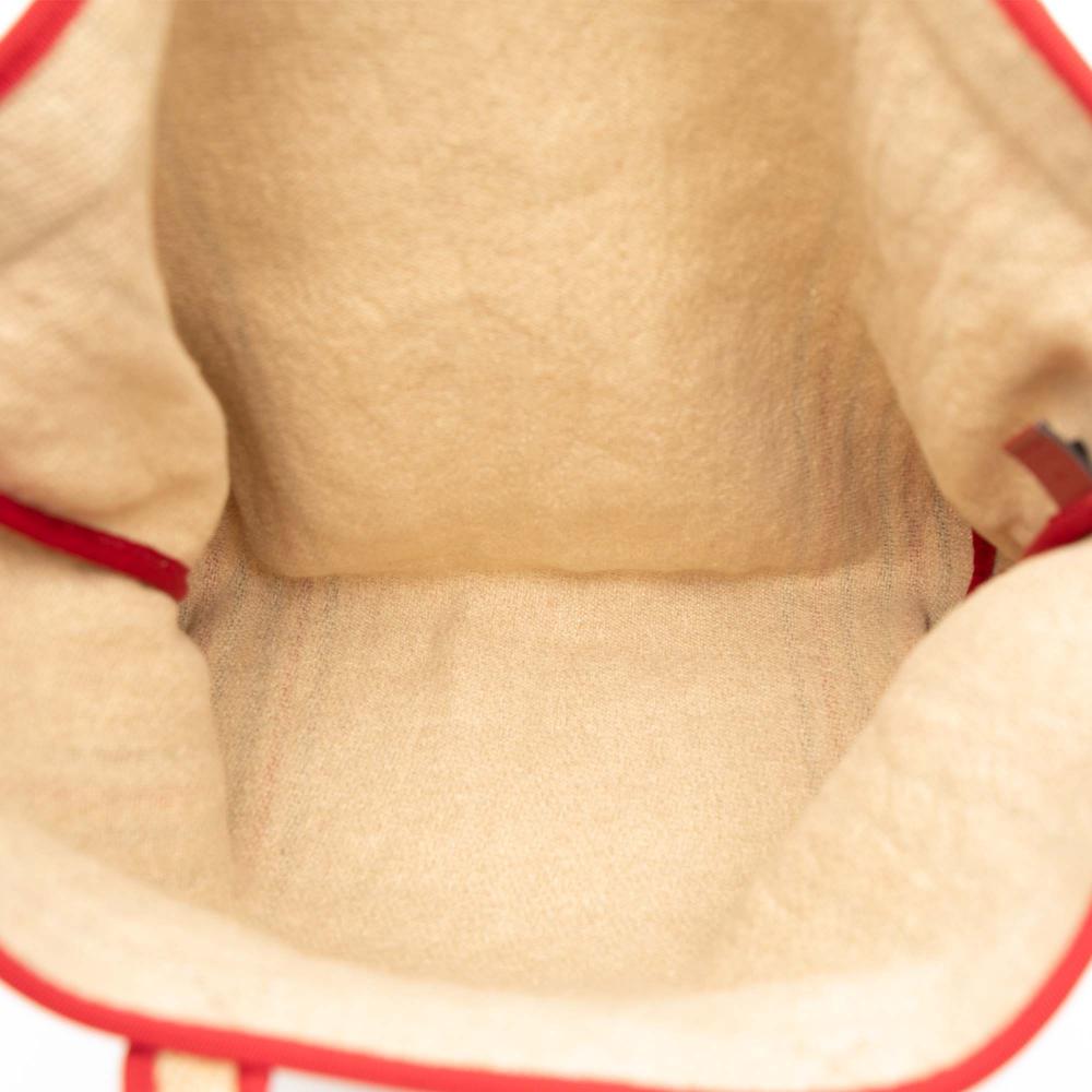 Gucci AB Gucci Brown Beige Natural Fiber Natural Material Jute Arles Printed Tote Italy