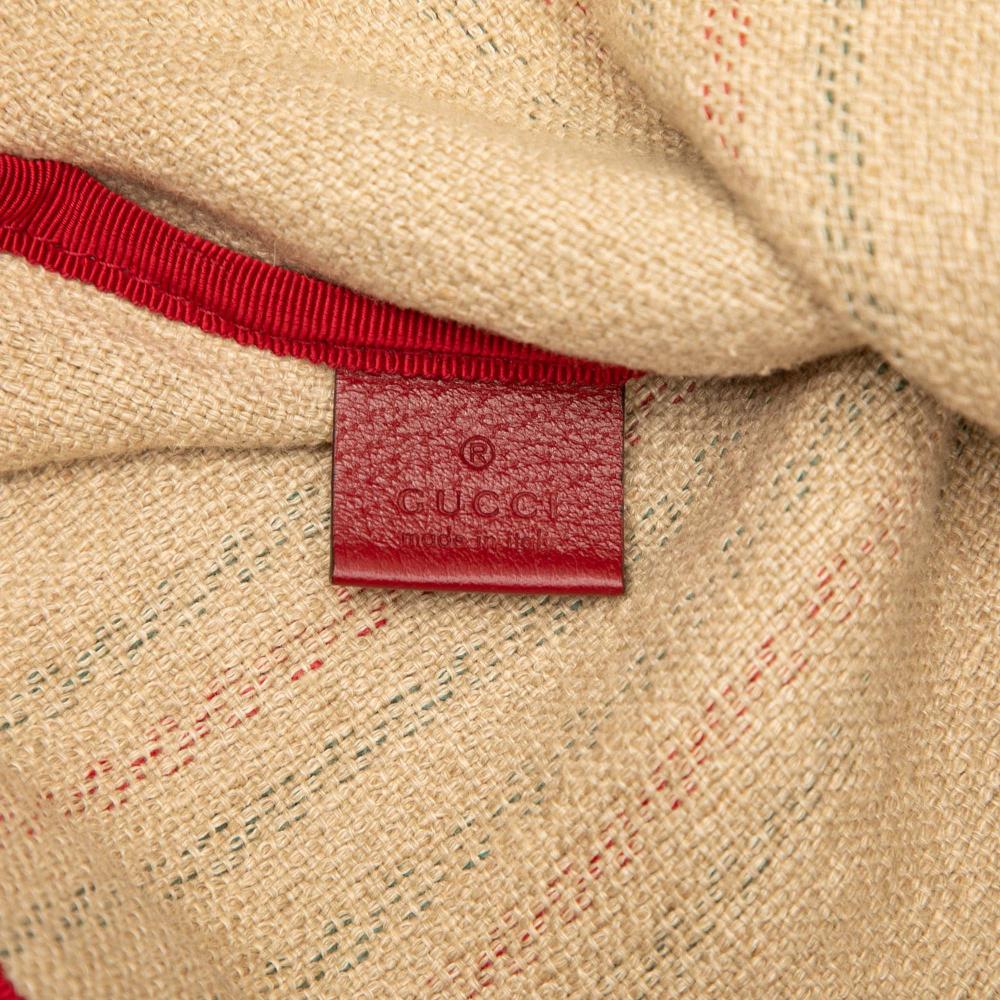 Gucci AB Gucci Brown Beige Natural Fiber Natural Material Jute Arles Printed Tote Italy