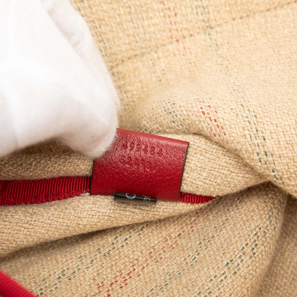 Gucci AB Gucci Brown Beige Natural Fiber Natural Material Jute Arles Printed Tote Italy