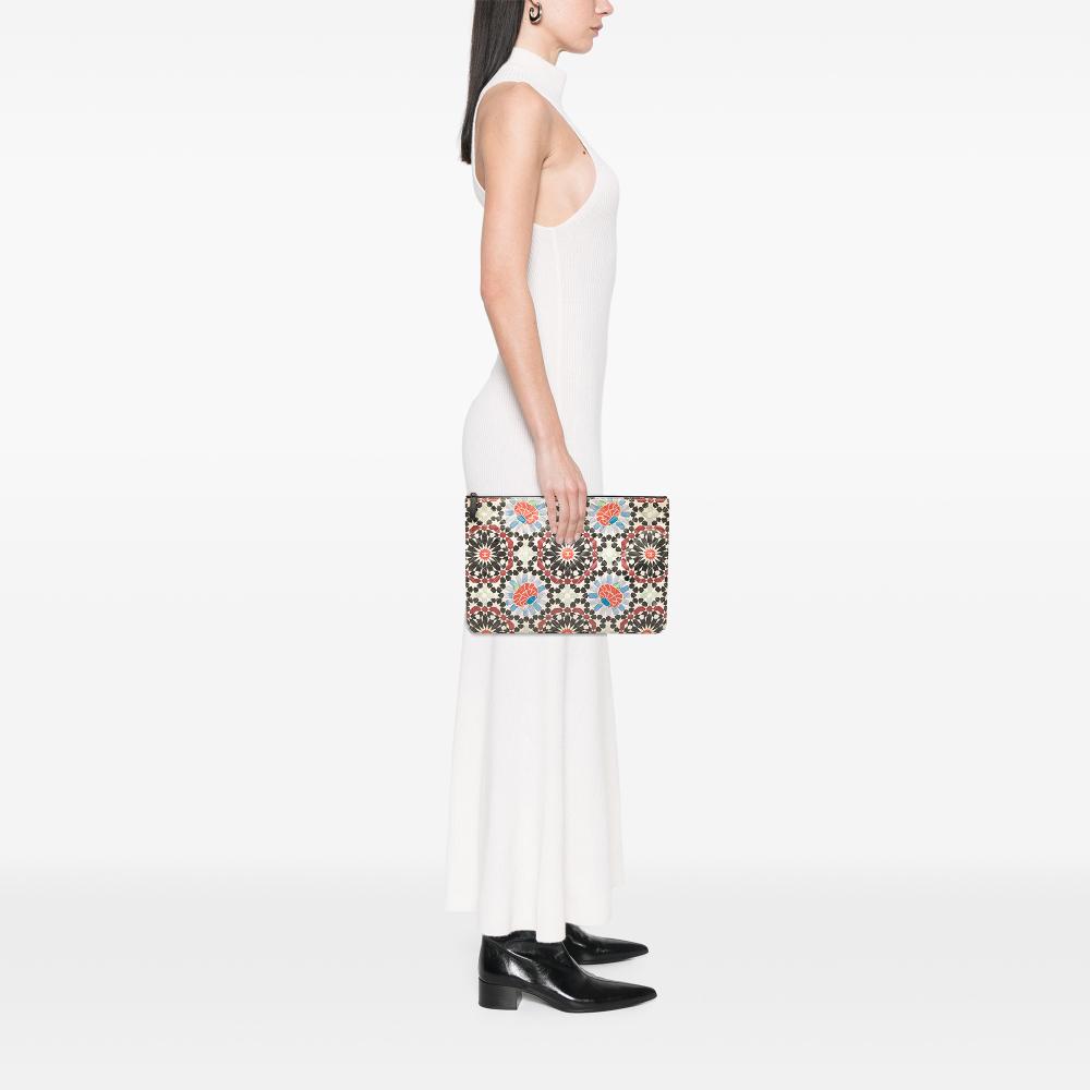 Chanel AB Chanel Multi Lambskin Leather Leather Paris Dubai Large Printed Lambskin Cosmetic Case Italy