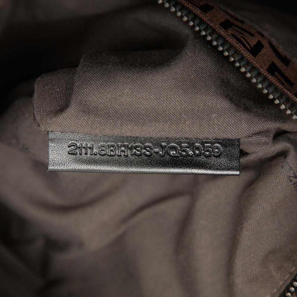 Fendi B Fendi Brown Dark Brown Canvas Fabric Zucchino Tote Italy