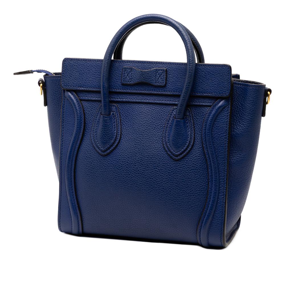 Celine B Celine Blue Calf Leather Nano Luggage Tote Italy