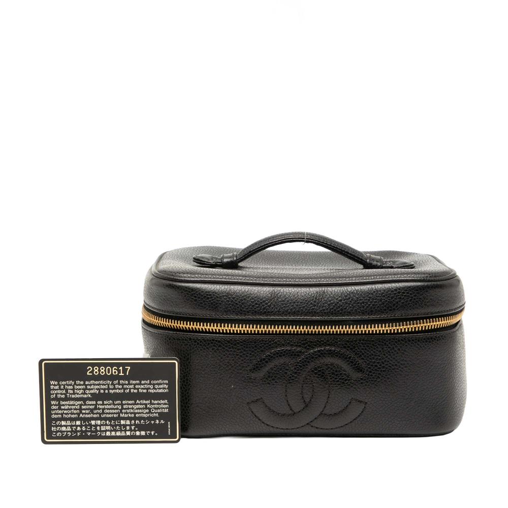 Chanel B Chanel Black Caviar Leather Leather CC Caviar Vanity Bag Italy