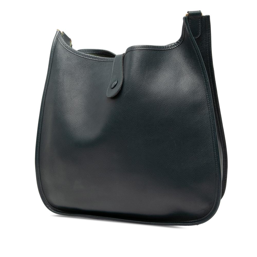 Hermès B Hermès Blue Navy Calf Leather Clemence Evelyne GM France