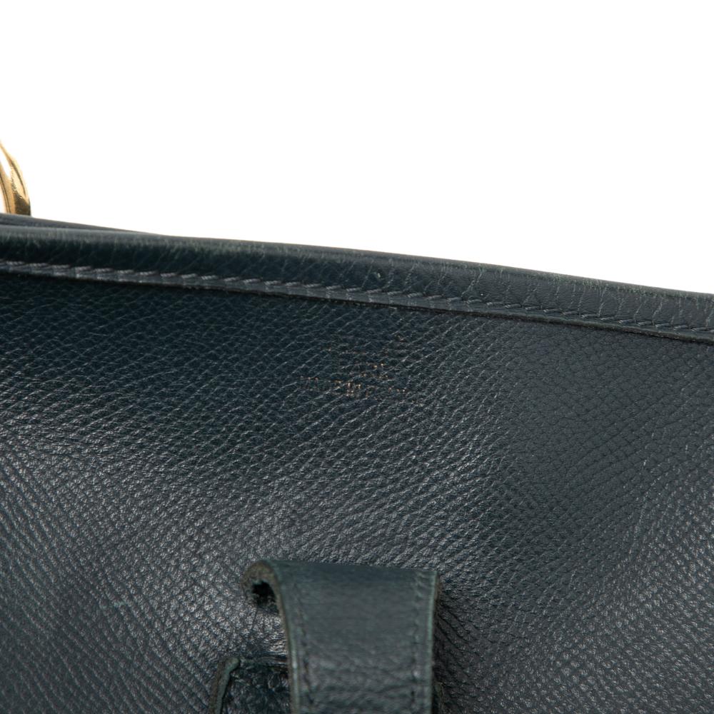 Hermès B Hermès Blue Navy Calf Leather Clemence Evelyne GM France