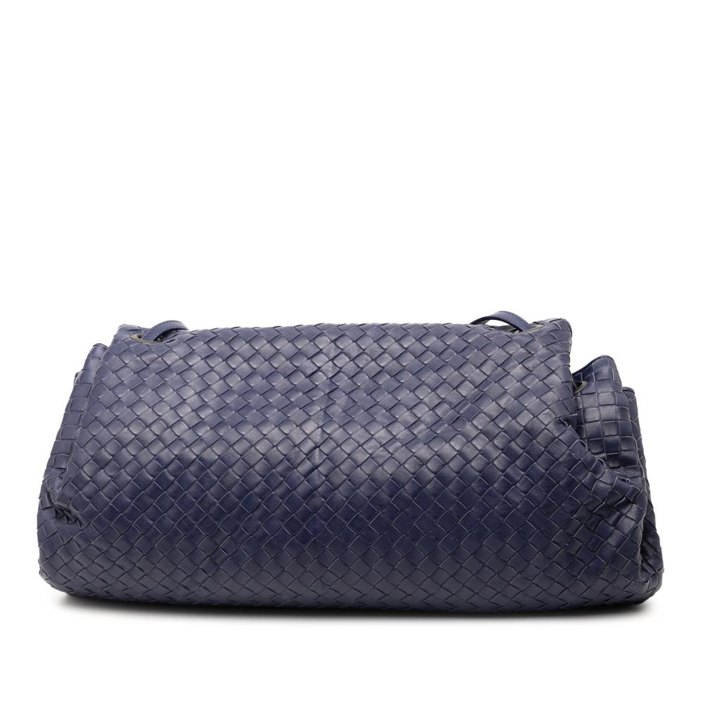 Bottega Veneta B Bottega Veneta Blue Dark Blue Nappa Leather Leather Nappa Intrecciato Flap Crossbody Italy