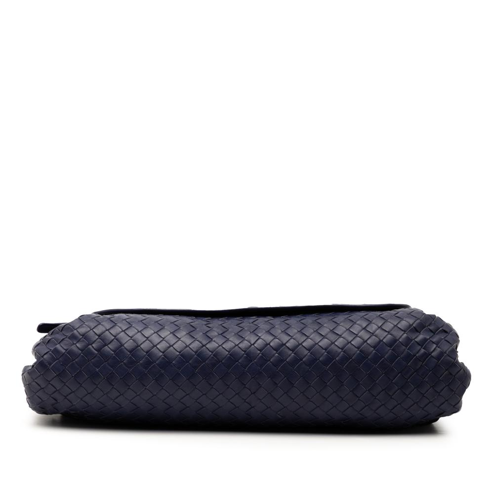 Bottega Veneta B Bottega Veneta Blue Dark Blue Nappa Leather Leather Nappa Intrecciato Flap Crossbody Italy