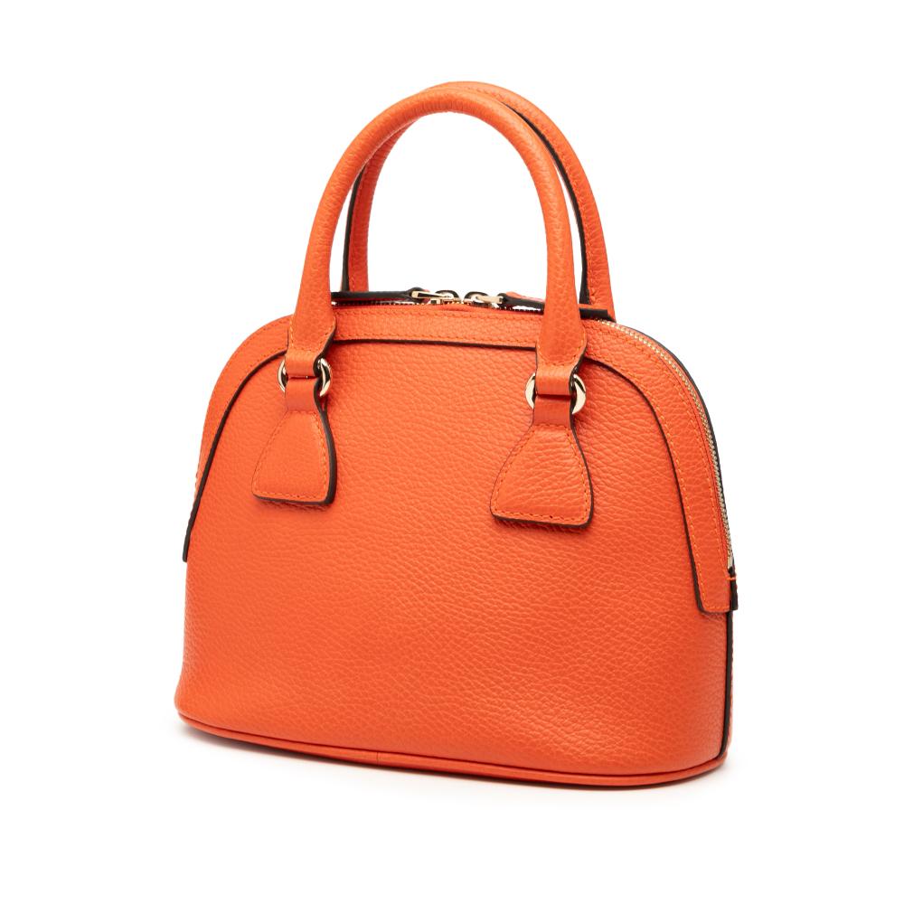 Gucci AB Gucci Orange Dark Orange Calf Leather Mini GG Charm Dome Satchel Italy