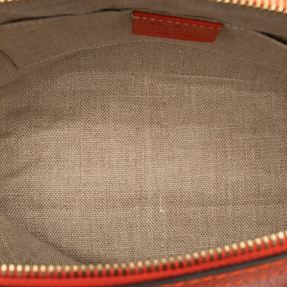 Gucci AB Gucci Orange Dark Orange Calf Leather Mini GG Charm Dome Satchel Italy