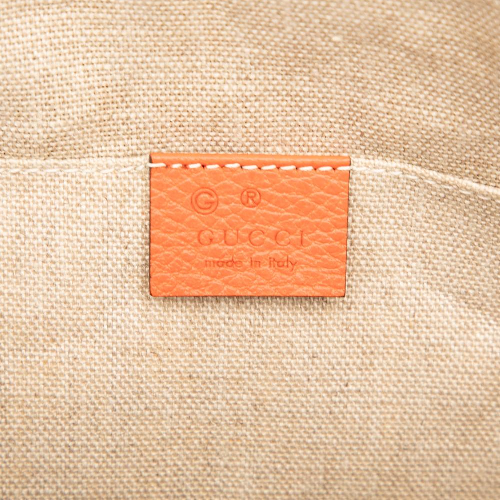 Gucci AB Gucci Orange Dark Orange Calf Leather Mini GG Charm Dome Satchel Italy