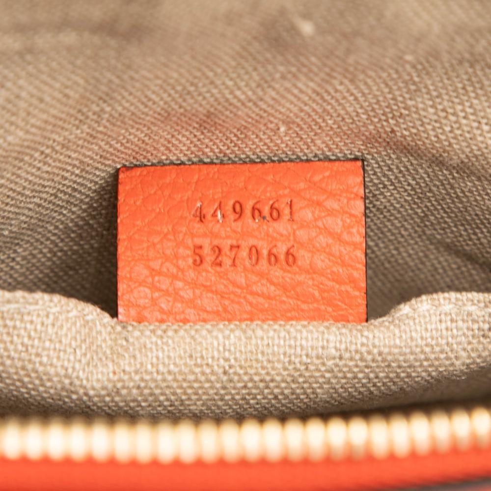 Gucci AB Gucci Orange Dark Orange Calf Leather Mini GG Charm Dome Satchel Italy