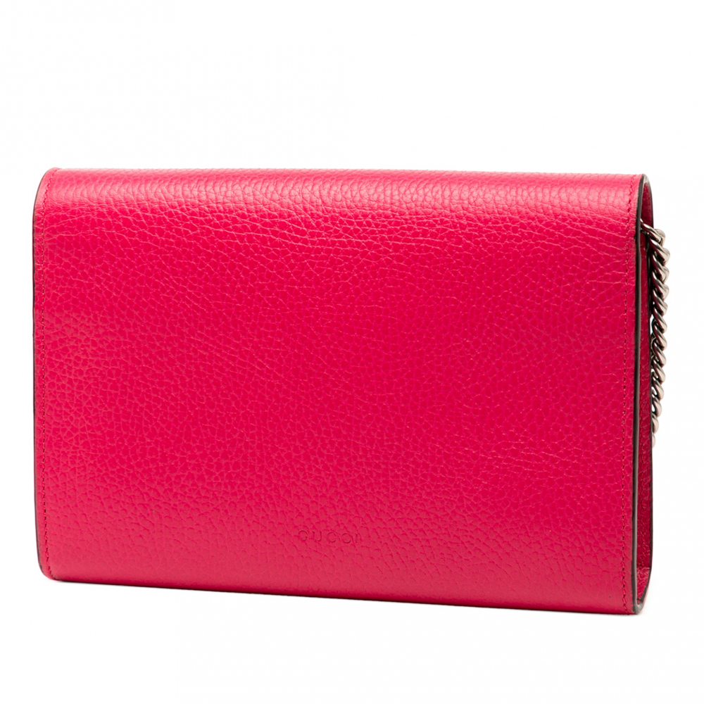 Gucci Dionysus Mini Leather Wallet on Chain Handbag Pink