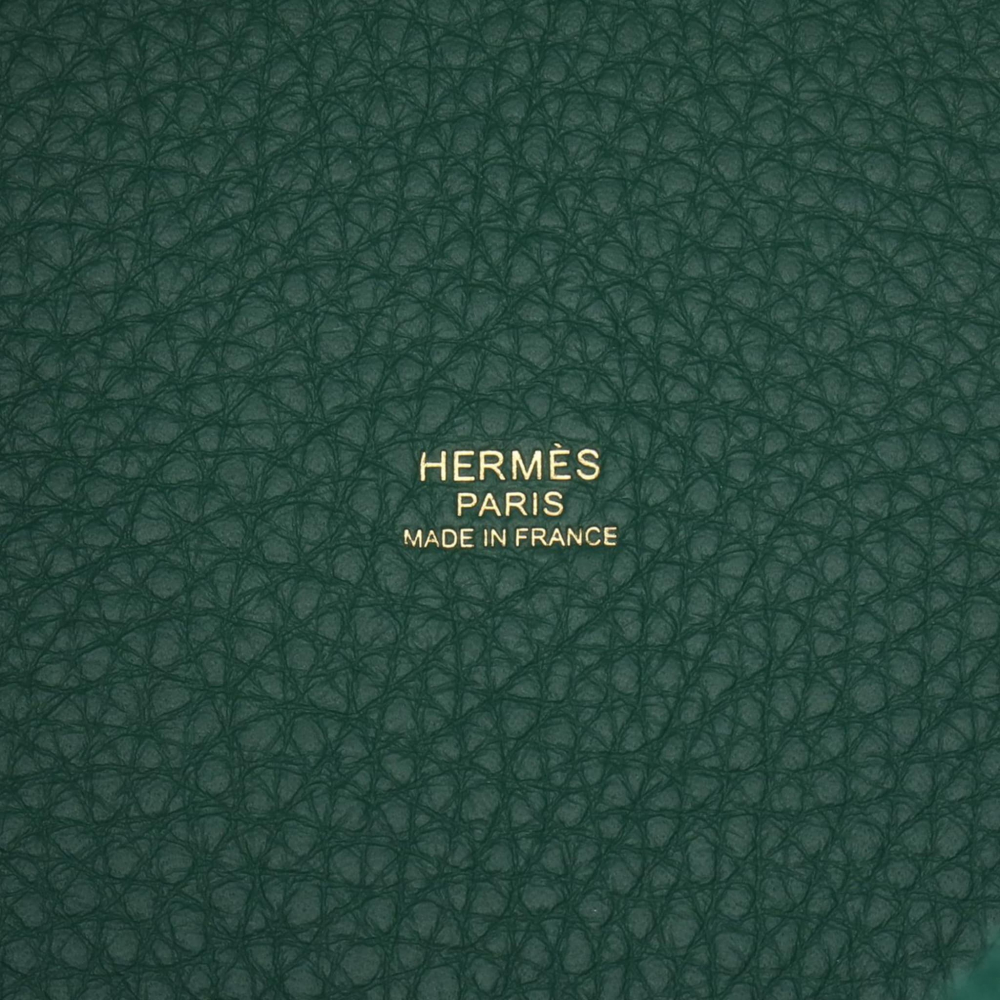 Hermès Picotin 18 Taurillon Clemence Leather Lock Bucket Handbag Green